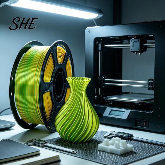 3D Printer Filament 1.75mm PLA 1.75mm, Silk Golden Green Dual Consumables Color Filament, 1Kg Spool for Printing Projects