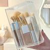 1PC Front Flap Lid Makeup Brush Holder Clear Cosmetic Brush Storage Box Makeup Brush  Slant Desk Makeup Tool Container