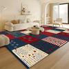 Бриллиантовый Вельвет Точечный Плюш Американский Винтаж Патриотичный Звездно-Полосатый Коврик Машинная Стирка Нескользящая Резиновая Подкладка Гостиная
