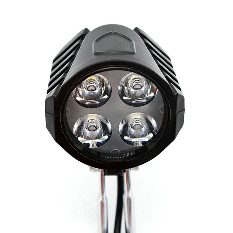 Bike Horn Light Electric Bicycle 4 Led Headlight 12W Waterproof 2 In 1 Horn And Light Switch Bicycle Flashlight