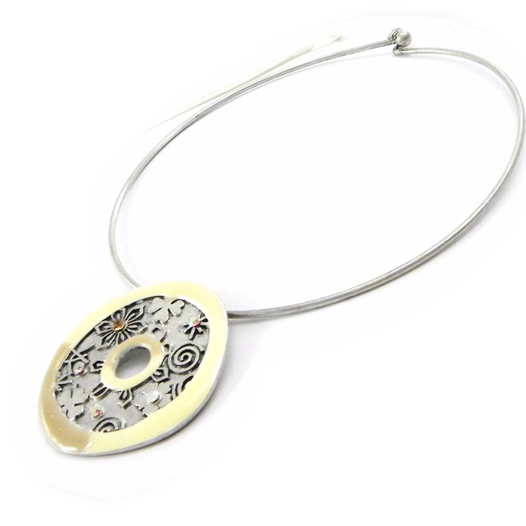 Les Trésors De Lily [E0662] — Дизайнерское колье «Гейша» бежевого цвета