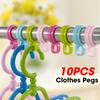 10Pcs Windproof Buckles Clothes Hanger Plastic Hanger Laundry Hook Clip New Drying Clothes Buckles