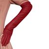 Женские перчатки, женские однотонные перчатки из искусственной кожи с длинными пальцами, сценические варежки