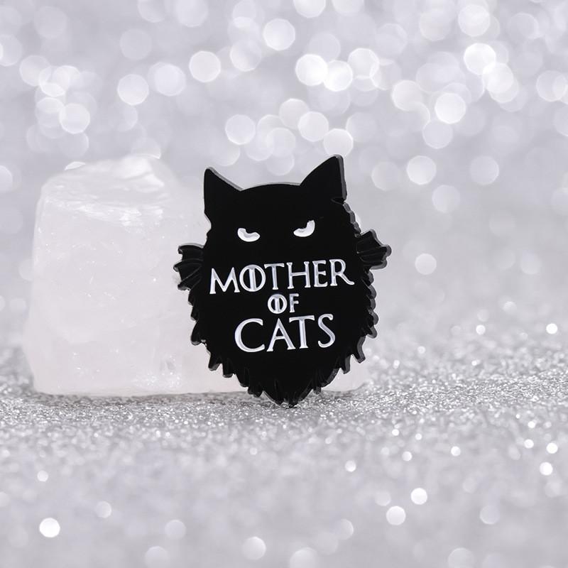 Уникальный креативный эмалевый значок-пин в виде мультяшного черного кота для стильных аксессуаров для одежды