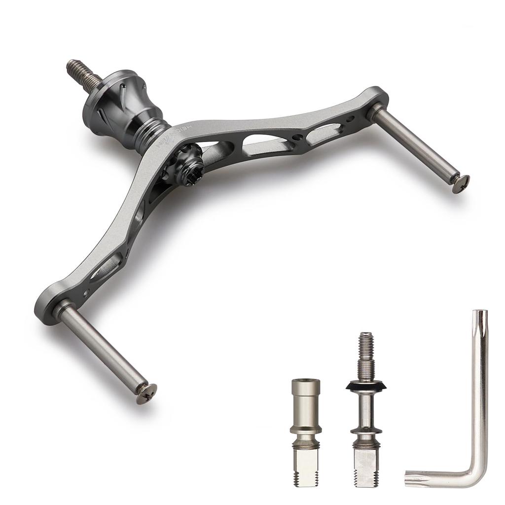 HEIGHTEN Reel Handle for Shimano and Daiwa Spinning Reels 80/92/95/98/110mm (No Knob) (95mm - Gunmetal) (208)