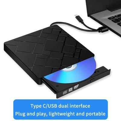 Внешний Blu-Ray привод Typec+Usb 3.0 CD24X Высокоскоростной привод Инструменты и записывающий адаптер DVD CD Внешний Многофункциональный A3Y9