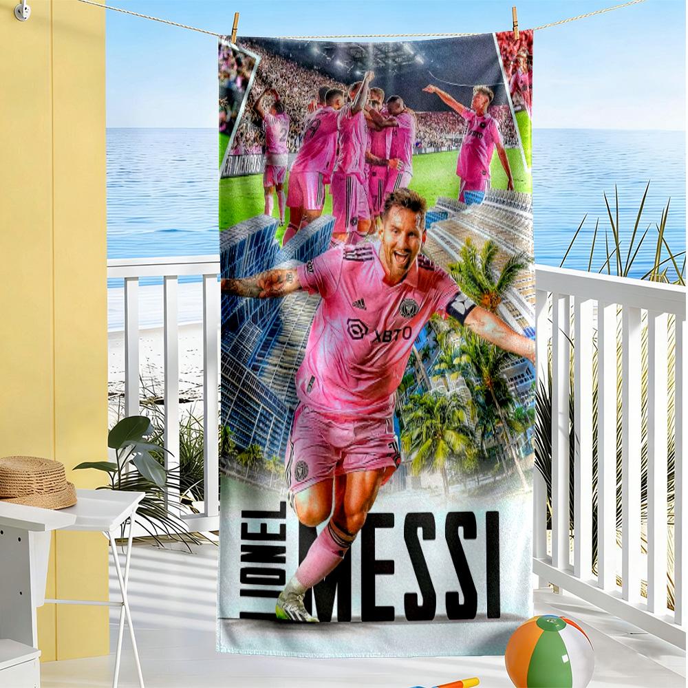 Messi No. 10 Beach Towel Super Soft & Absorbent Comfortable Lightweight Perfect for Traveling Yoga Camping and Swimming