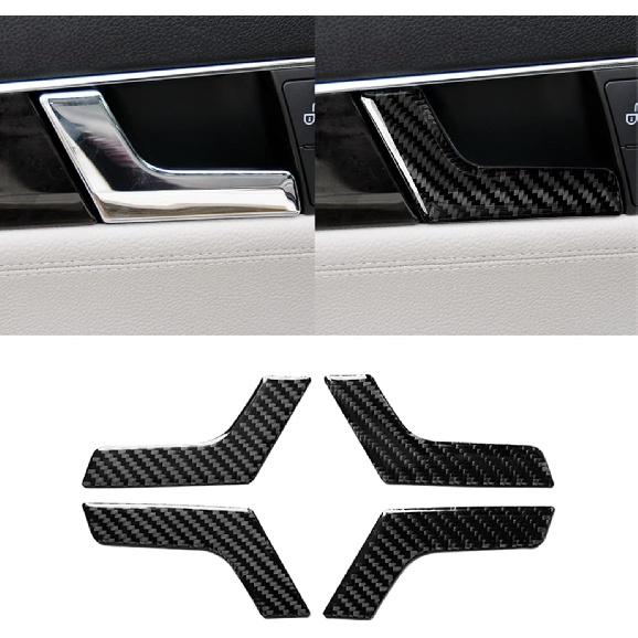 for Mercedes-Benz C-Class W204 2007-2013 Real Soft Carbon Fiber Center Console Gear Shift Panel Surround Cover Trim Kit Car Interior Accessories