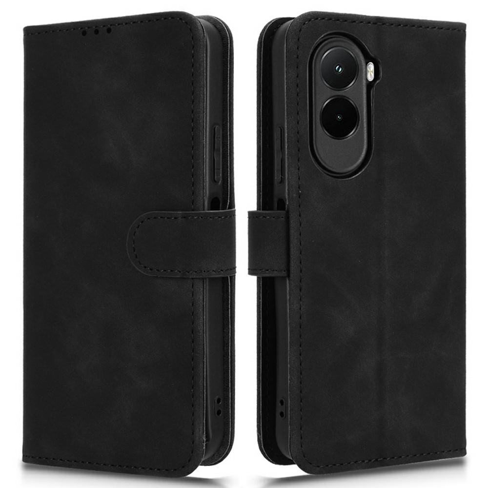 Для Xiaomi Poco M7 4G (США) (171 мм) Кожаный чехол с тактильным покрытием, противоударный, кошелек, откидная крышка для телефона