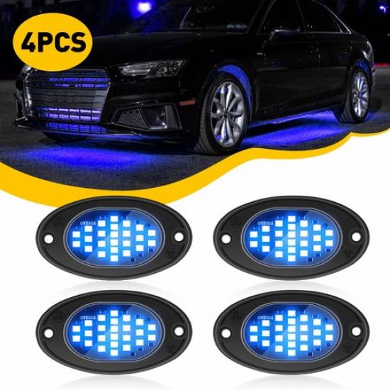 4Pod Blue LED Rock Light Offroad Underglow Neon Lights For ATV UTV SUV Truck B