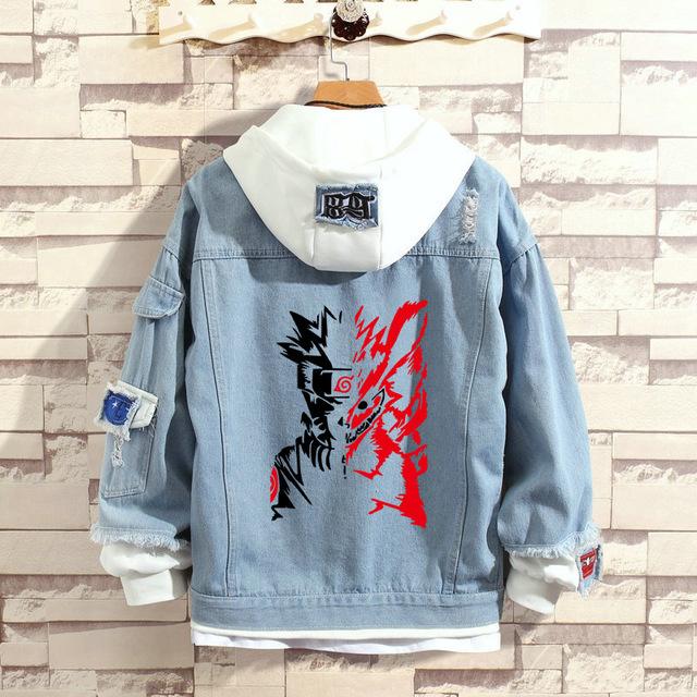 Cosroad Наруто Джинсовая куртка Учиха Саске Косплей Весна Осень Джинсы Толстовка с капюшоном Мужчины Женщины Костюмы Верхняя одежда Пальто