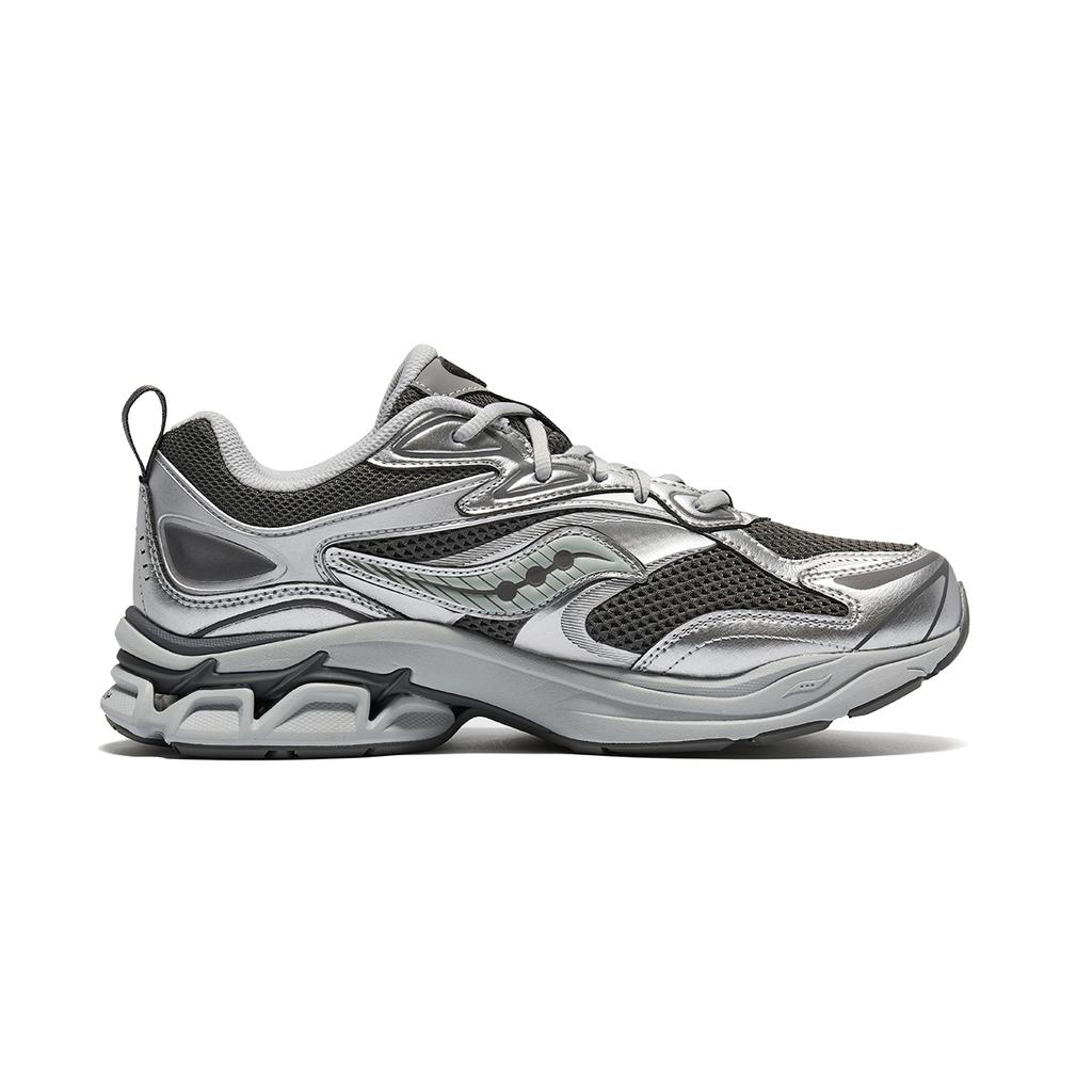 SAUCONY Grid Fusion Удобная Универсальная Поддержка Низкие Повседневные Ретро Кроссовки Кроссовки Унисекс Серебристо-Серый S79063-7
