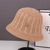 Autumn and winter simple and versatile face small bucket hat women's outdoor cold and warm plush knitted basin hat bucket hat