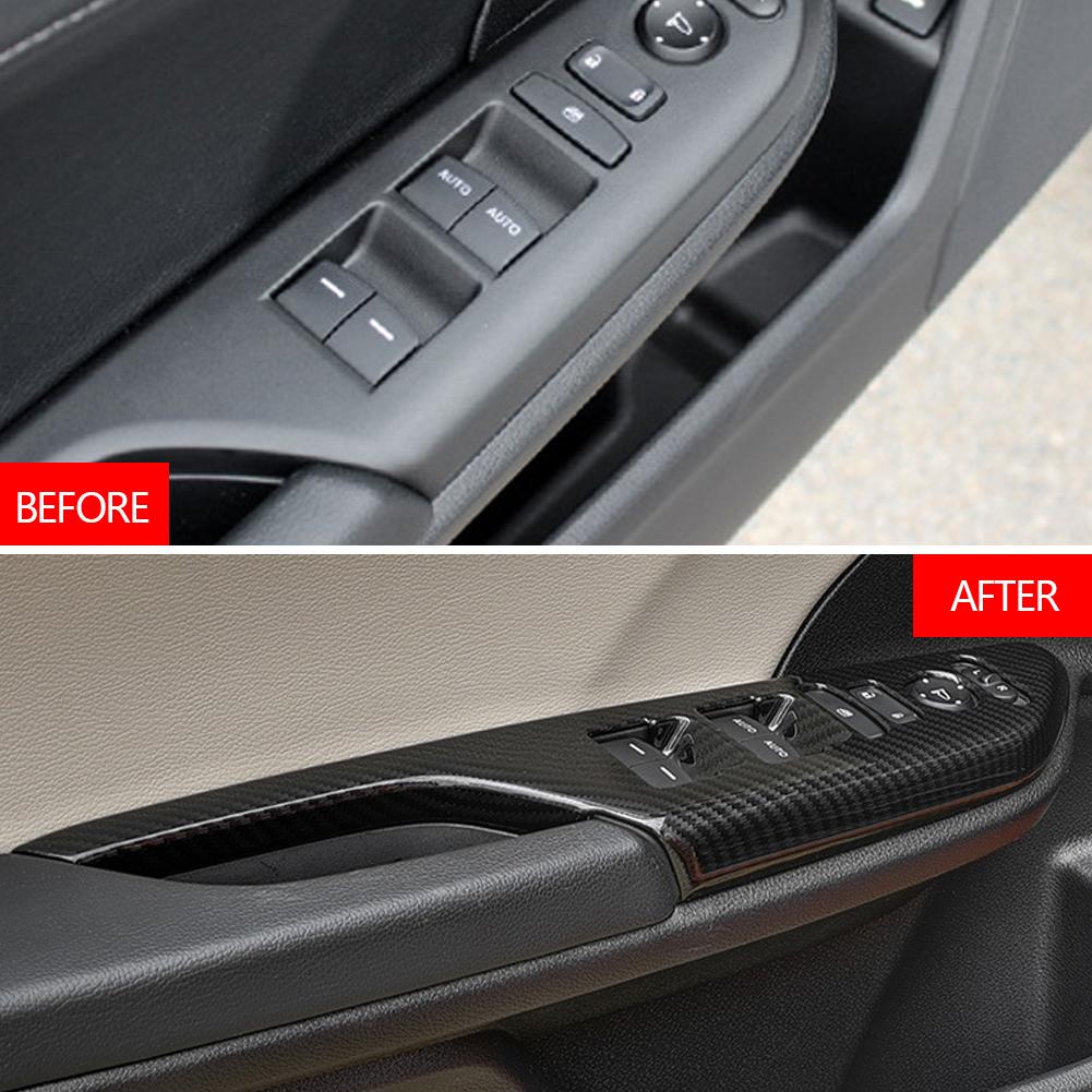 Декоративные наклейки на внутреннюю дверь подлокотника стеклянные кнопки из углеродного волокна для Honda Civic 10th 2017 18 2019 2020