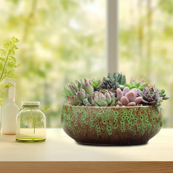 Керамическая чаша-лото для водных растений, герметичный гидропонный цветочный горшок, высокотемпературная керамическая чаша для суккулентов, аквариум