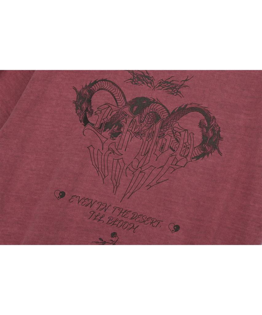 IFYOUWANT Distorted Pigment Tee Dusty Pink