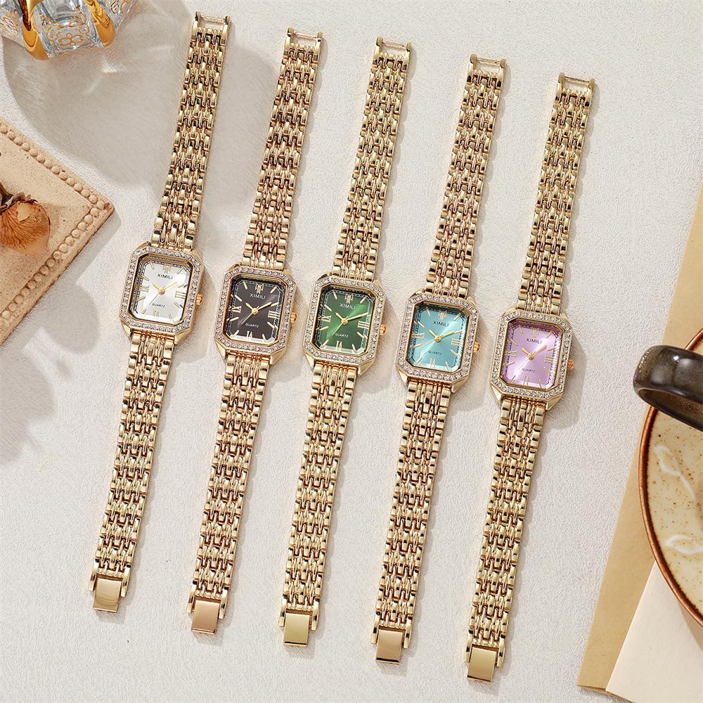 Light Luxury Brand Watch Women Business Simple Diamond Gold Watches Casual Female Student Fashion Quartz Clock Wristwatches
