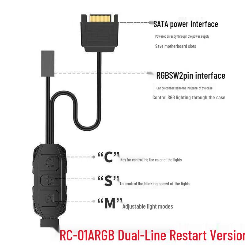 3-pin ARGB контроллер вентиляторов 5В с пультом ДУ и хабом синхронизации для корпусов ПК