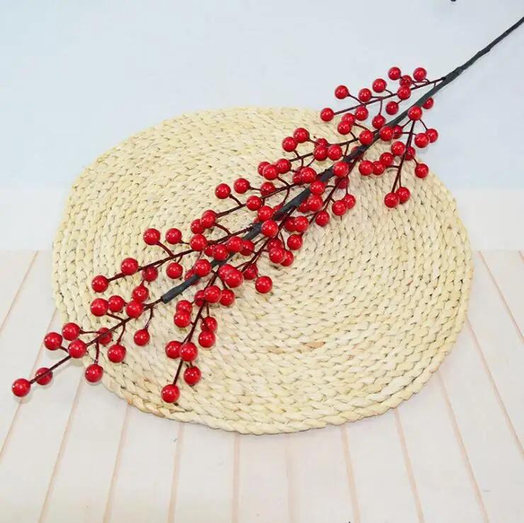 1 шт. Рождественский букет из красных ягод, искусственное растение для домашнего декора вазы, елочные украшения, украшение для гостиной на новогоднюю вечеринку