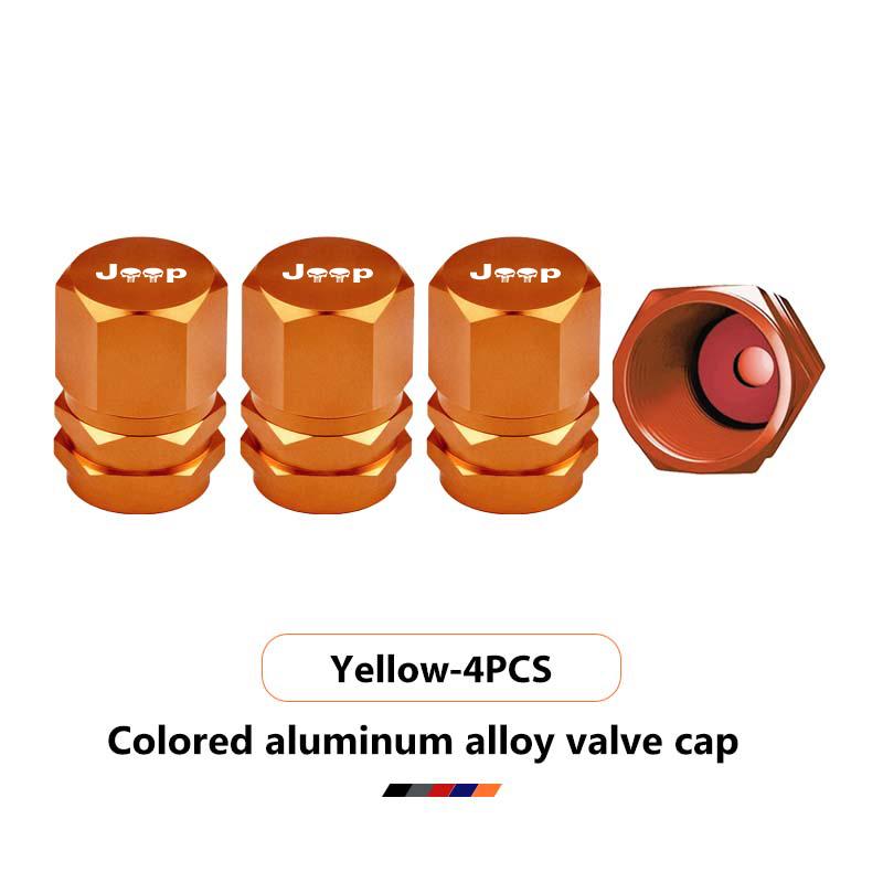 Car Wheel Caps Valve Stem Cap Tire Covers Aluminum Air Valve Tire Accessories For Jeep Compass Renegade Cherokee Wrangler JK LVCZN1