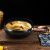 Non-Stick Iron Wok with Wood Handle Traditional Forged Iron Pot for Gas & Induction Stoves Rust-Resistant Uncoated Deep Pot for Frying Stir-Frying