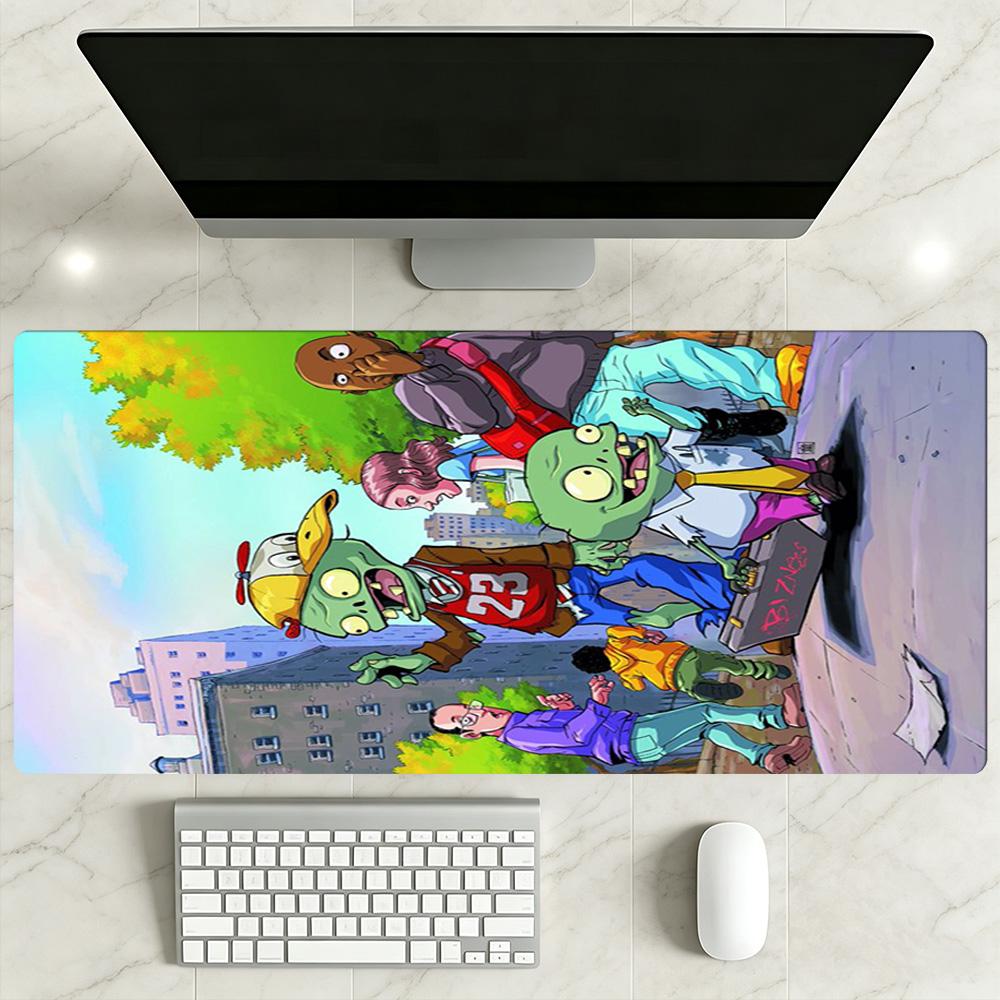 Plants Vs. Zombies Large Mouse Pad Keyboard Pad Desktop Mouse Pad Non-Slip Rubber Base Office Desk Accessory