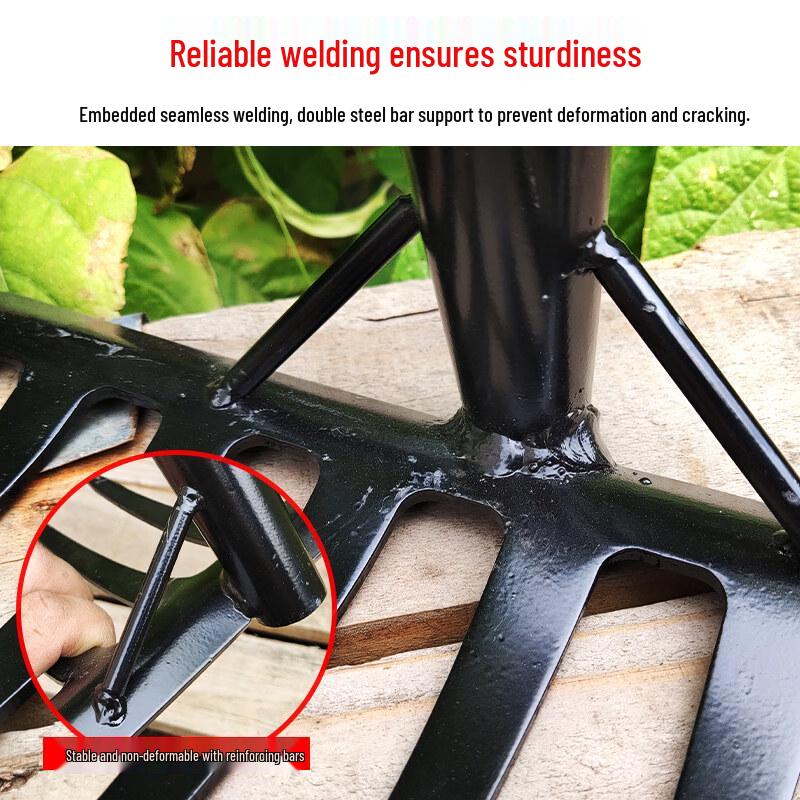 8-Tooth Garden Rake with 1.4m Wooden Handle