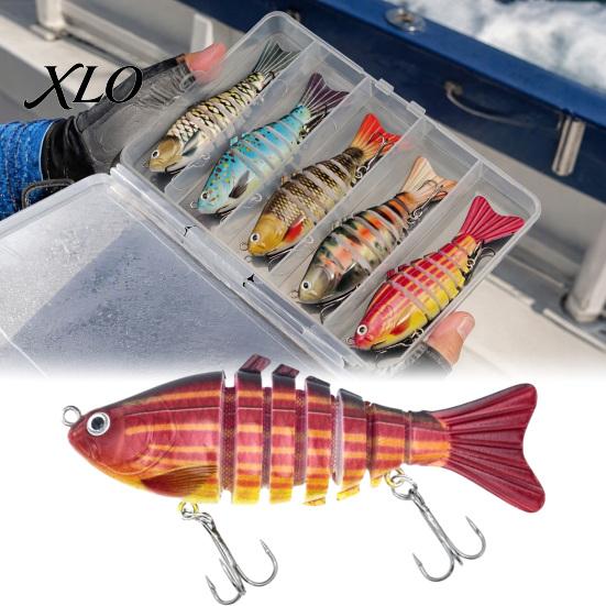 Fishing Gifts for Men 5Pcs/Set Hard Lures, Bass Baits with Metal Effective Bait Hooks, Reusable Realistic Lures Anglers Freshwater Saltwater Gear
