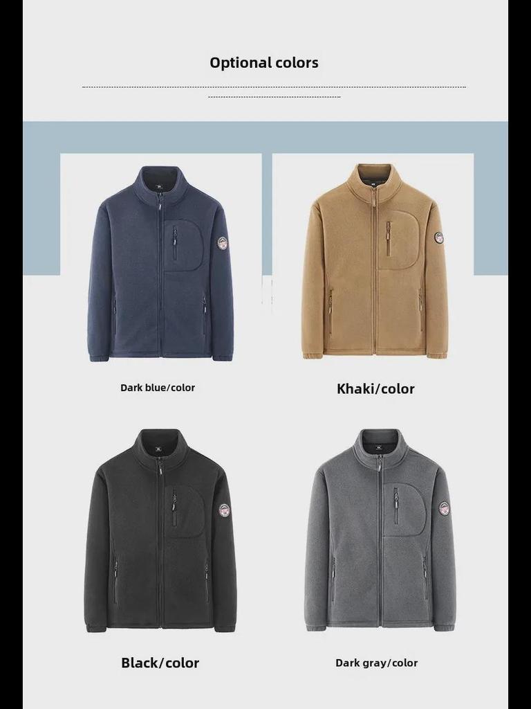 2024 Men's Large Fleece Hooded Jacket with Polar Grain Liner