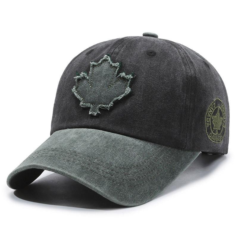 New Trend Adjustable Cotton Baseball Hat With Maple Leaf Decoration Design For All Seasons