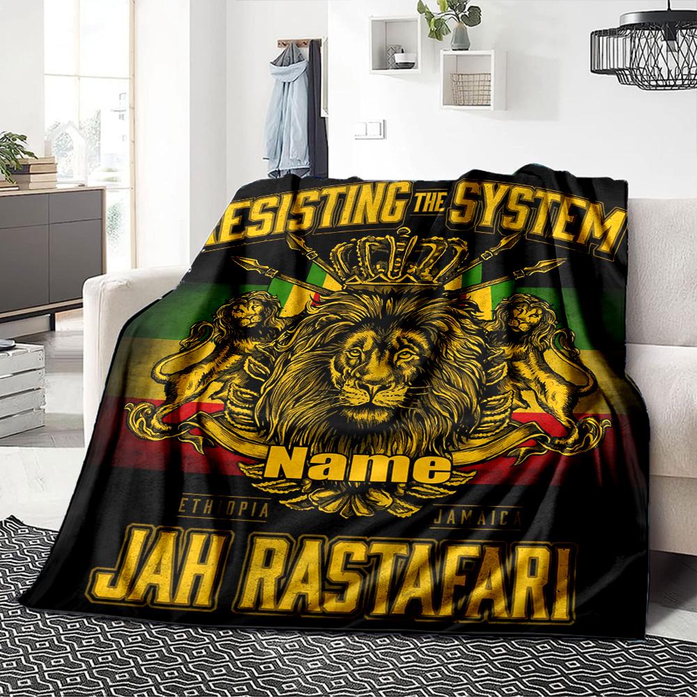 Custom Name Lion'S Pride Emblem Party Blanket For Couch Bed Plush Cozy Fuzzy Blanket Super Soft Warm Blankets For Fall And Winter 0916229