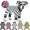 Fashionable Pet Dog Clothes Polyester Dog Pajamas Durable Puppy Stripes Jumpsuits  Home