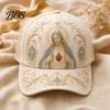 Summer Hat Baseball Cap for Women, Embroidery Flower Bird Pattern Hat, Lightweight Breathable Adjustable Fit Gardening Sun Spring Outdoors