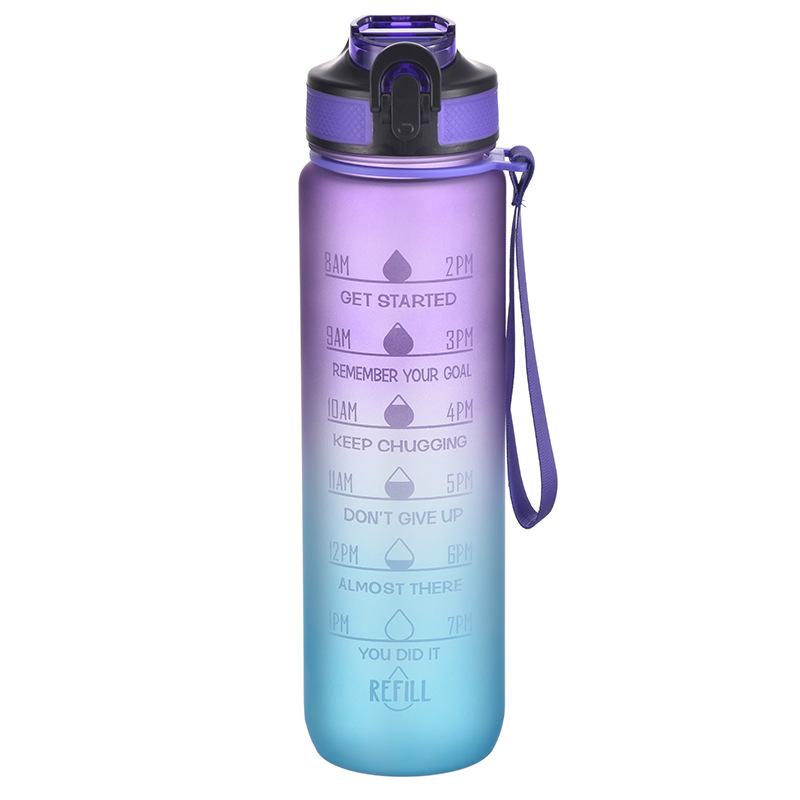 Матовый тритановый стакан с трубочкой, с градиентным переходом, большой емкости, для спорта и фитнеса, с ручкой для переноски, пластиковый стакан для воды для улицы