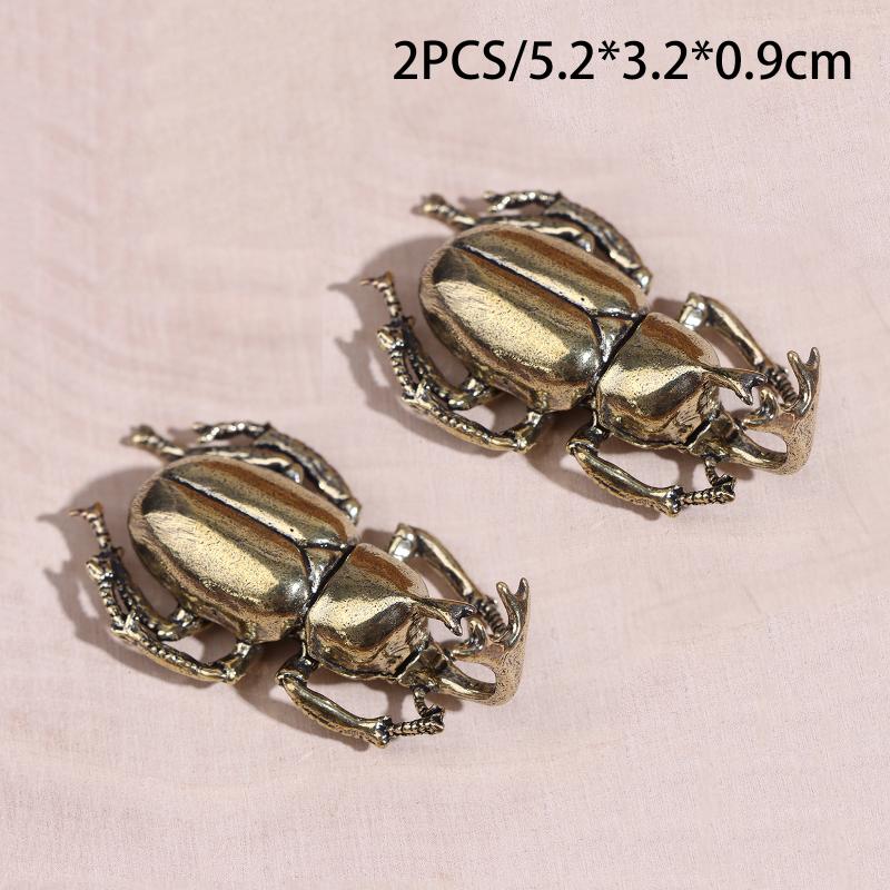 Винтажная латунная фигурка жука, ретро, креативные украшения в виде насекомых, металлические художественные украшения, украшение для рабочего стола в офисе или дома