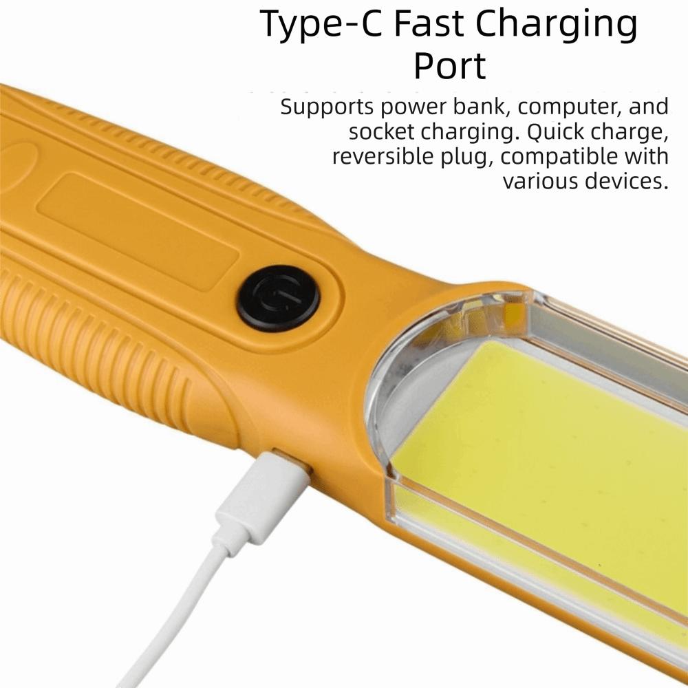 Strong LED Work Light With Magnet Rechargeable Lamp Portable Handheld Floodlight Outdoor Use