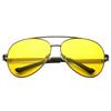 UV400 Мужские солнцезащитные очки для вождения, солнцезащитные очки ночного видения с желтыми линзами, авиаторы унисекс