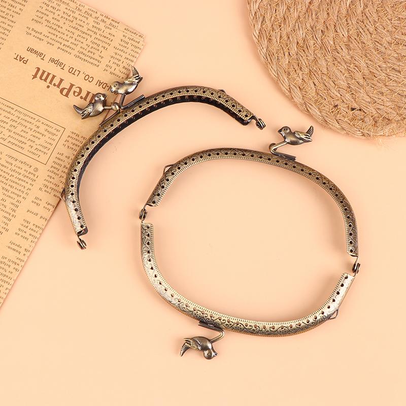 1 шт., 12,5 см, с тиснением в виде головы птицы, античная бронза, металлический кошелек, рамка, сумка с застежкой-поцелуем, ручка, аксессуары для сумки с дуговым замком «сделай сам»