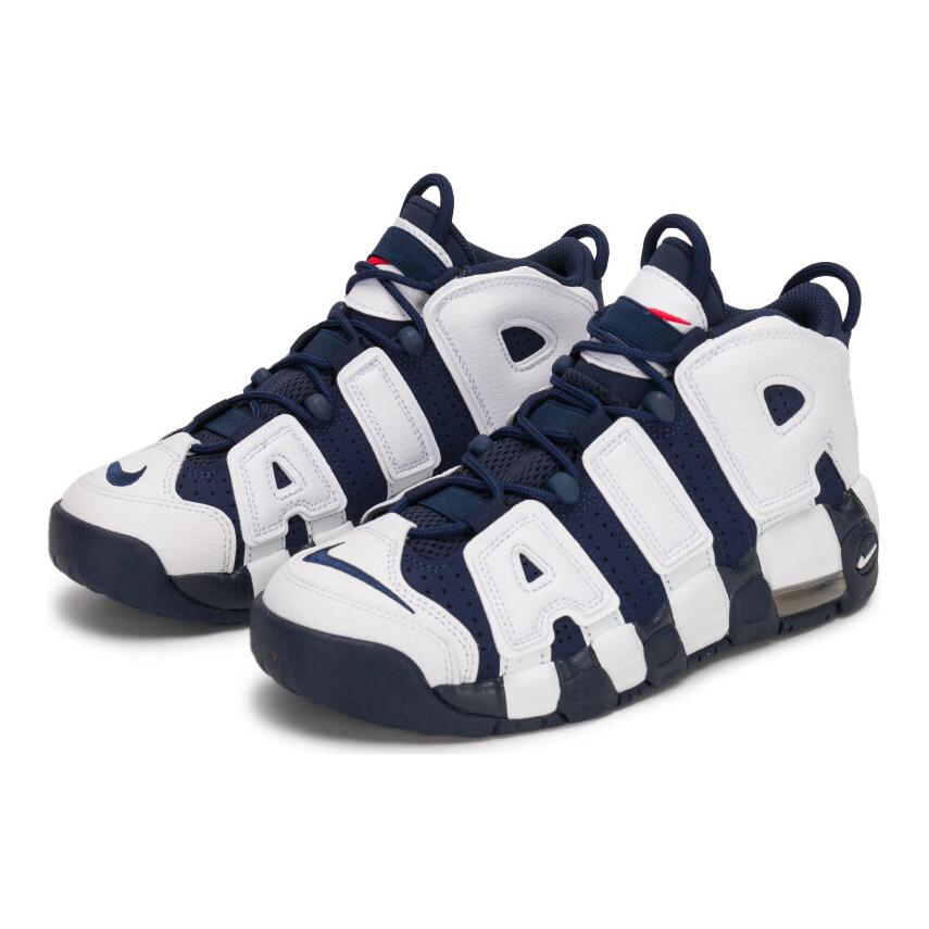 Nike Кроссовки Air More Uptempo GS Olympic 2024 для детей, цвет синий, белый, темно-синий FV5371-100