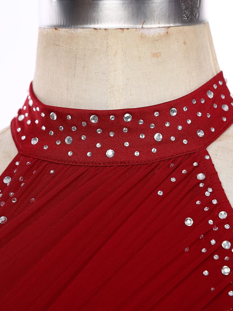 Взрослая женская современная латиноамериканская джазовая лирическая самба танцевальная одежда сценический костюм для соревнований блестящий купальник со стразами юбка