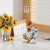 Медитация Петух Статуя Садовая Скульптура Настольное Украшение Креативная Декоративная Фигурка Петух Домашняя Птица Курица Модель