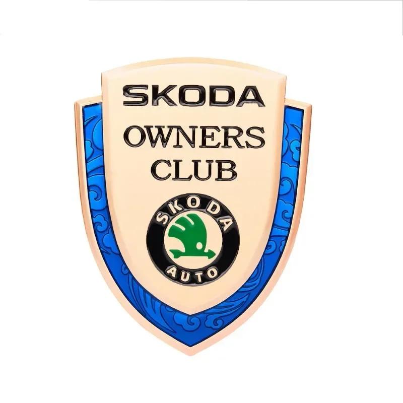 AAAAO1 Metal Car Rear Body Decals Side Emblem Badge for Skoda Fabia 1 RS Kodiaq Superb Rapid Octavia 2 A7 Tour Kamiq Yeti Decoration