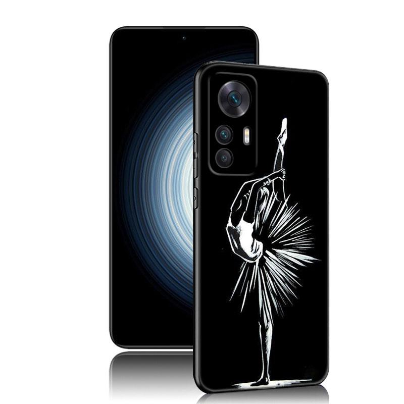Черный силиконовый чехол для телефона с балериной для Xiaomi Redmi 7A 8A 9A 10A 11A 9C 10C 12C 13C 11 Prime A1 A2 Plus 12 4G Note 9T 12R