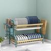Double-Layer Countertop Dish Drying Rack with Drainboard