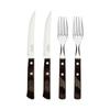 Нож для стейка Вилка Посудомоечная машина Сделано в TRAMONTINA и Набор из 4 предметов, Темный, Безопасный, Бразилия, Поливуд, 29899/492