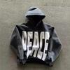Весна Осень Новый Стиль Худи Мода Индивидуальность Уличный Стиль Буквенный 3D Принт С Капюшоном С Длинным Рукавом Топ