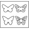 Cutting Template - Creotime - Butterflies - Color Gray - Dimensions 14x15.25 Cm - Age 6 Years and Up