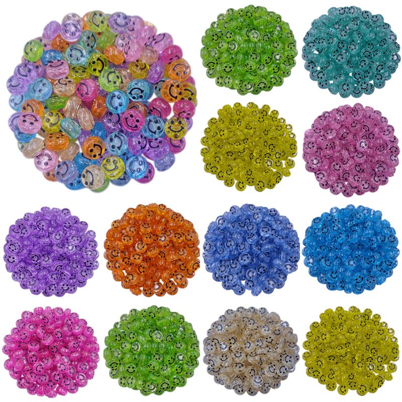 20 шт. 10 мм, горячее тиснение, прозрачные свободные бусины с улыбкой, бусины со смайликом, бусины с выражением, сделай сам, поделки, изготовление ювелирных изделий