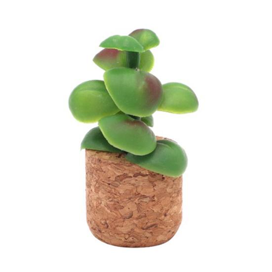 Yousheng Artificial Potted Succulents Plants Refrigerator Magnet Home Office Kitchen Locker Fridge 3D Miniature Cork Pot Fake Plants Magnetic