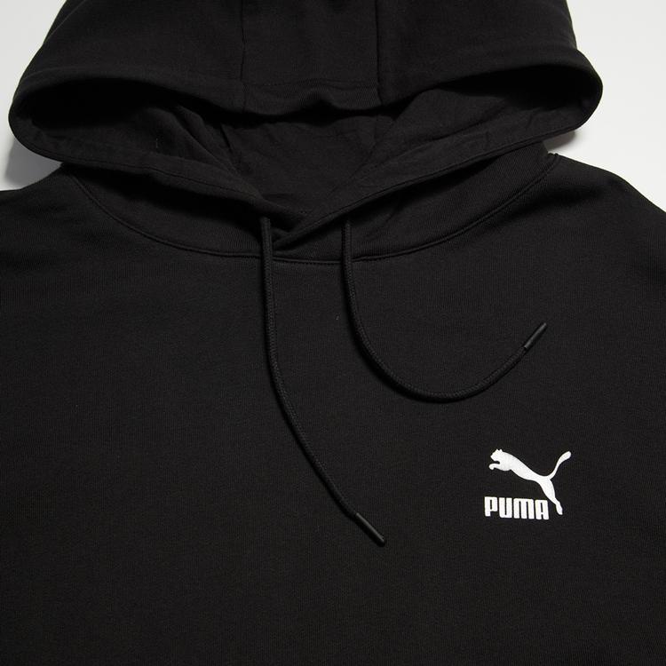 Puma Удобный свитер с капюшоном с логотипом для мужчин, черный 621892-01